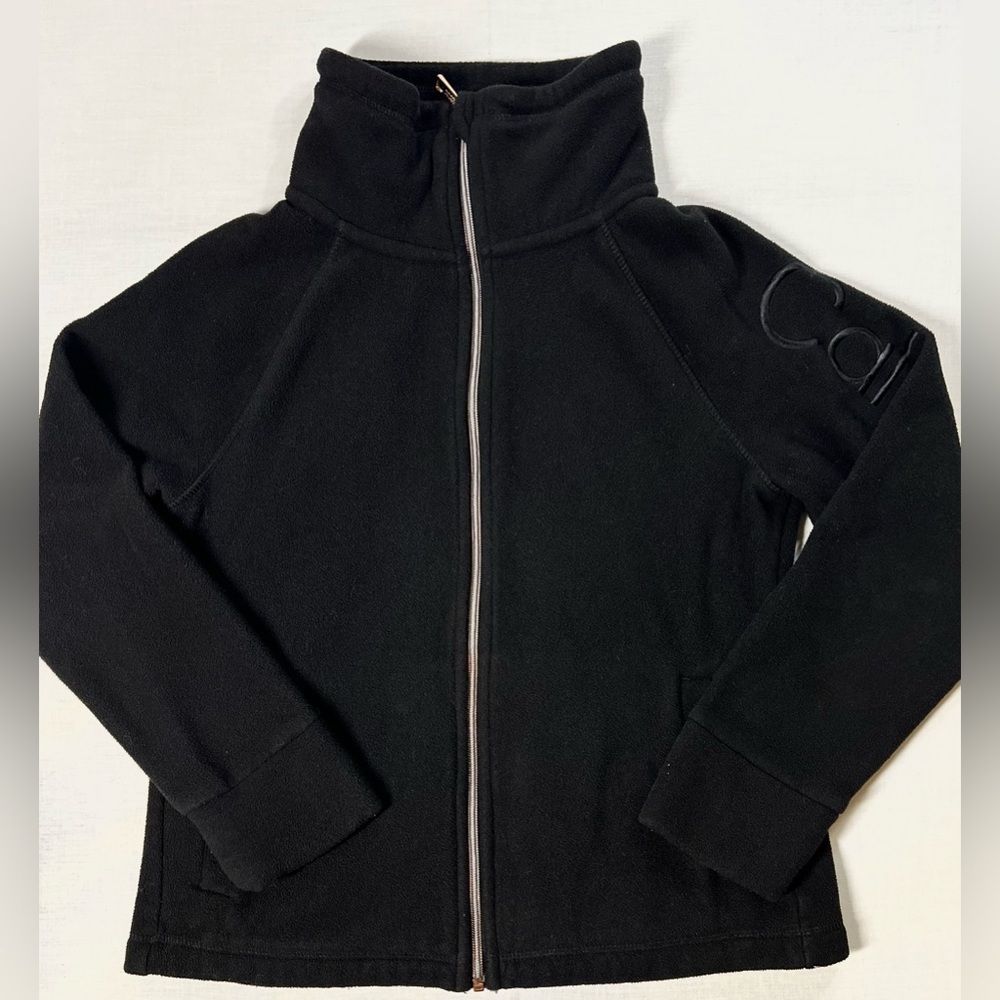 Calvin Klein Black Full Zip Up Fleece Long Sleeve Women's Size PS/PP/PCH - Picture 5 of 10